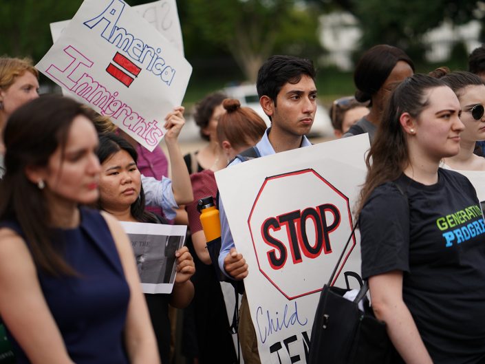 Protestors at the #FamiliesBelongTogether rally.