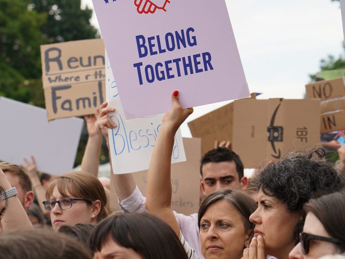 Protestors at the #FamiliesBelongTogether rally.